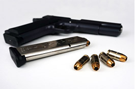 Firearm, magazine and bullets